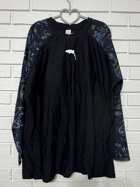 NWT Halcurt 4X Black Paisley Long Sleeve Swim Shirt & Swim Shorts Set